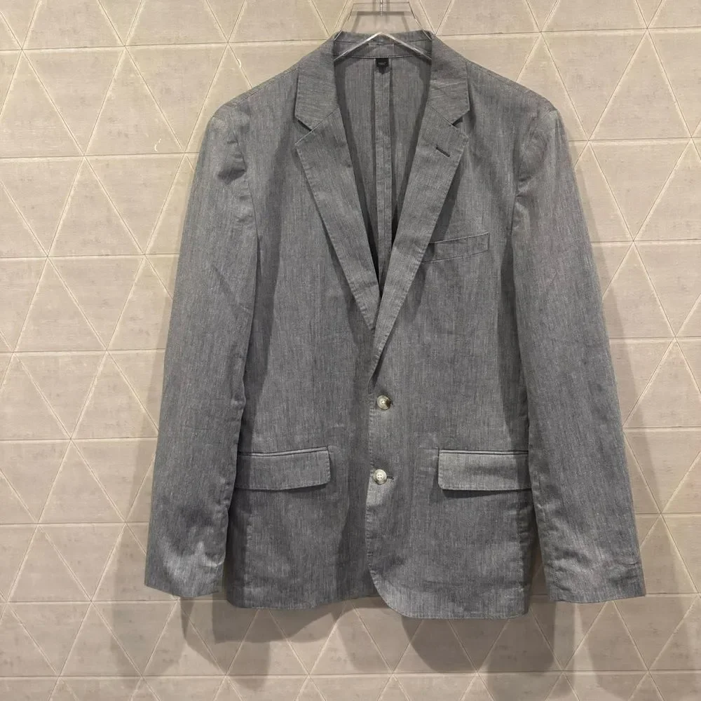 J. Crew Ludlow Slim-fit unstructured suit jacket cotton blend Somelos Gray
